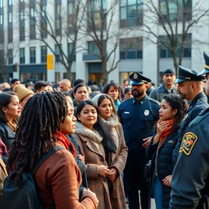 Community leaders and police officers at the Bowling Green International Communities meeting.