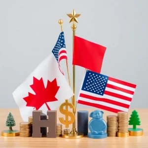 Symbolic representation of Canada U.S. diplomatic relations
