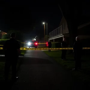 Police presence in a Bowling Green neighborhood during a nighttime shooting incident