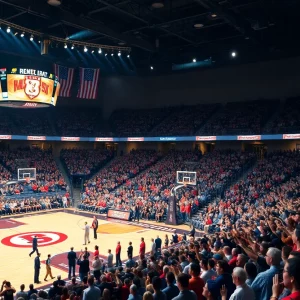 Fans cheering at NM State vs UTEP basketball game