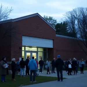 Oakland Elementary School exterior during emergency evacuation