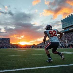 Defensive back making a play on the football field