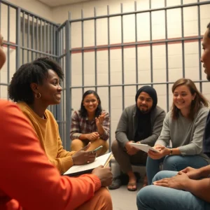 Inmates participating in group support programs at Warren County Jail