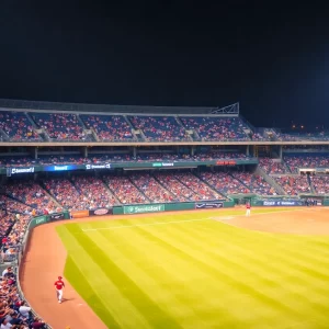 Fans cheering at the Western Kentucky baseball game against Lafayette College