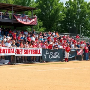 Fans cheering at a WKU Softball game