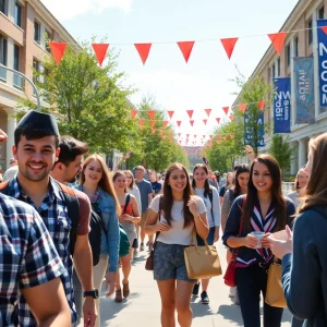 Students celebrating their achievements at WKU campus.