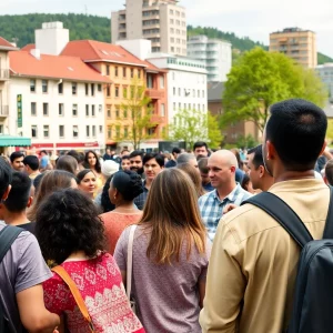 Community members engaging in a spirited discussion about the future of Bowling Green.
