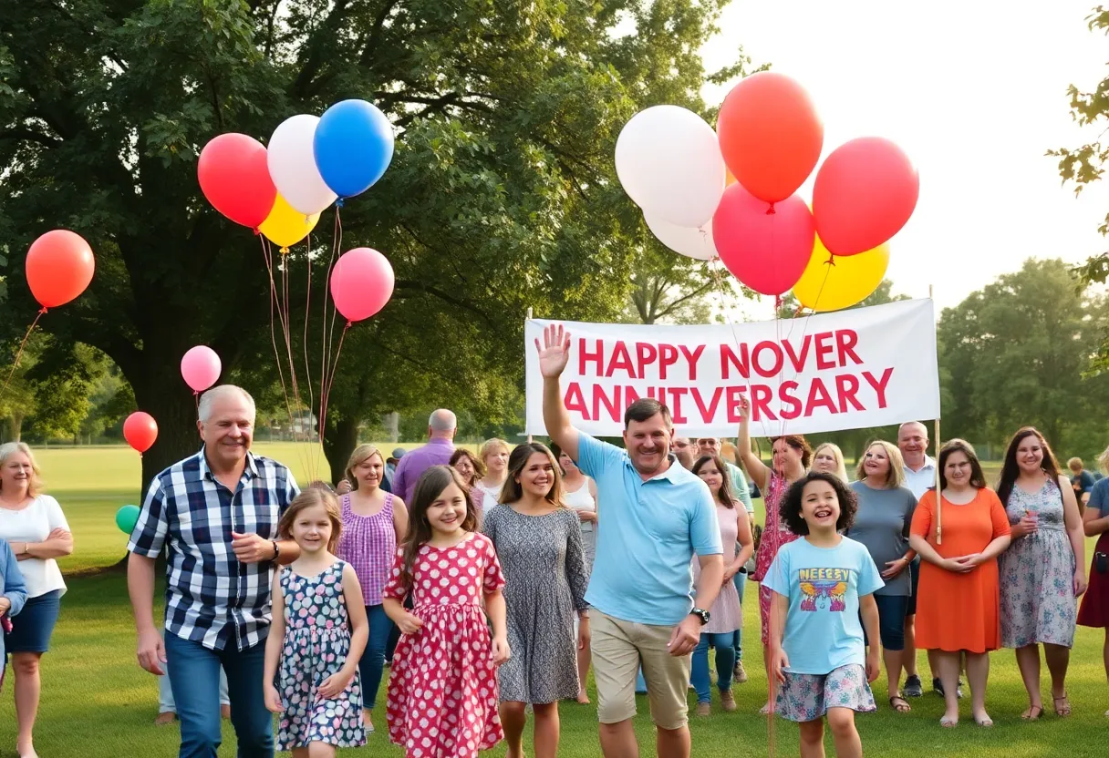 Community celebration for Bobby and Wanda Jones' 65th anniversary.