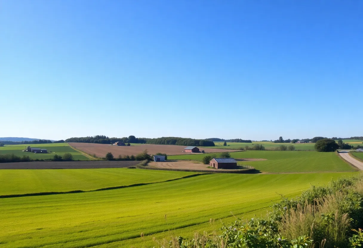 A peaceful rural landscape representing the legacy of the Bowling Green community.