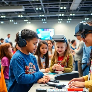Students participating in hands-on STEM activities at Bowling Green STEM-a-THON