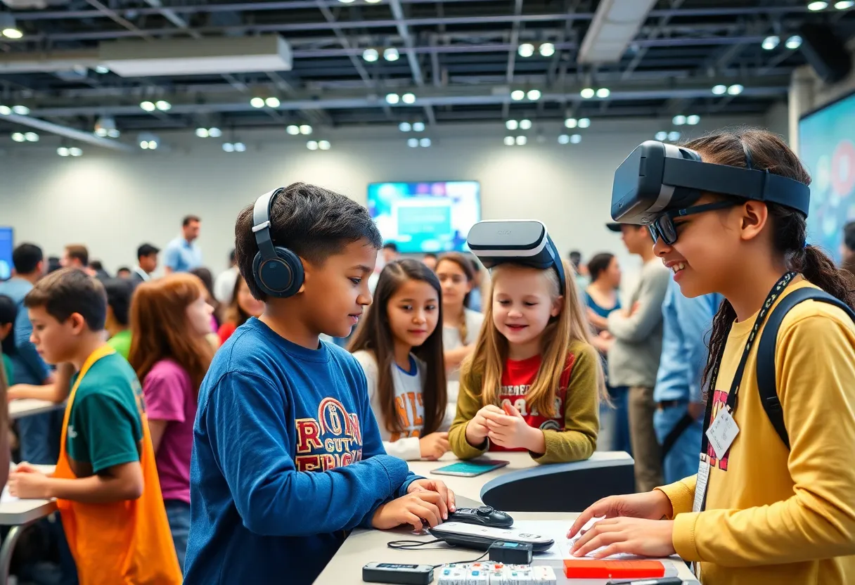 Students participating in hands-on STEM activities at Bowling Green STEM-a-THON