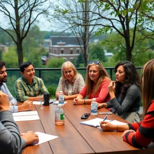 Residents of Bowling Green engaging in community discussions for future planning.