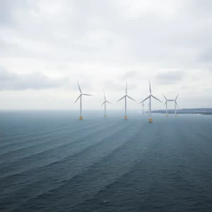 Offshore wind turbines representing renewable energy challenges