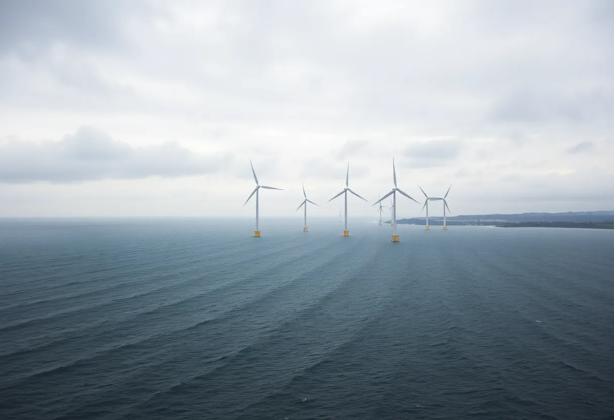 Offshore wind turbines representing renewable energy challenges
