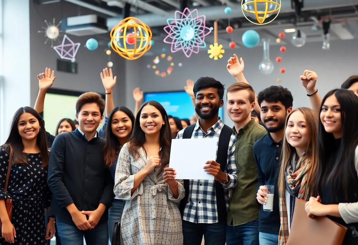 Students celebrating their selection to Gatton Academy