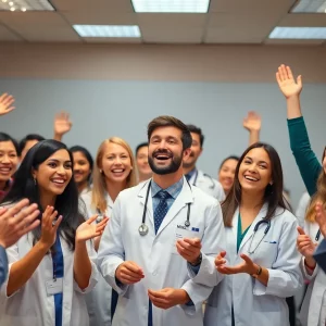 Medical students celebrating Match Day at UK College of Medicine