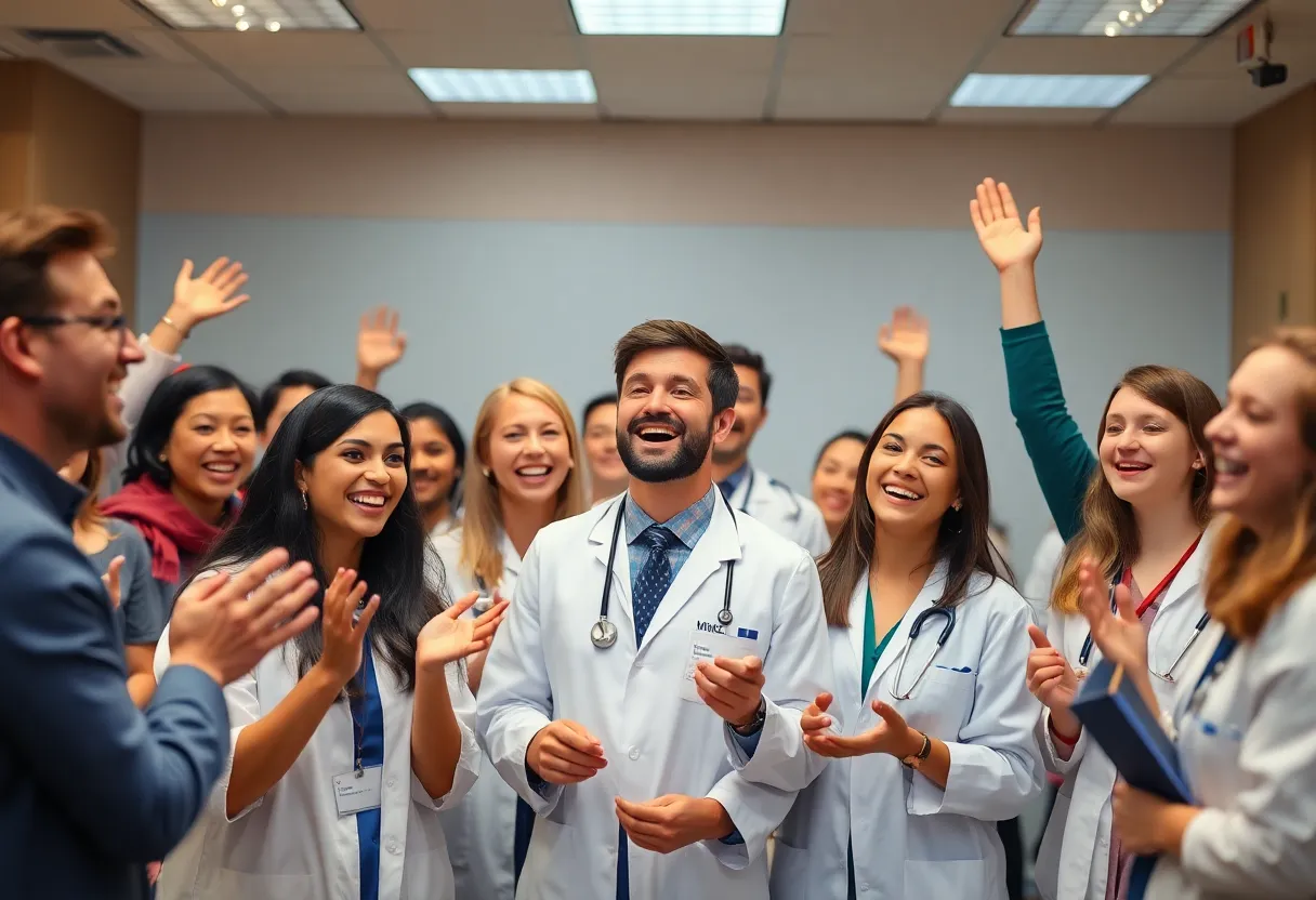 Medical students celebrating Match Day at UK College of Medicine