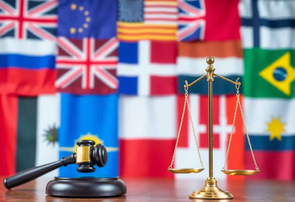 State flags representing a coalition challenging tariffs