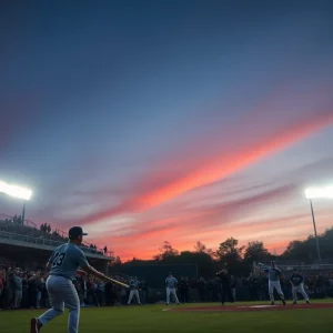 Celebration of Vanderbilt Baseball team after winning against Western Kentucky