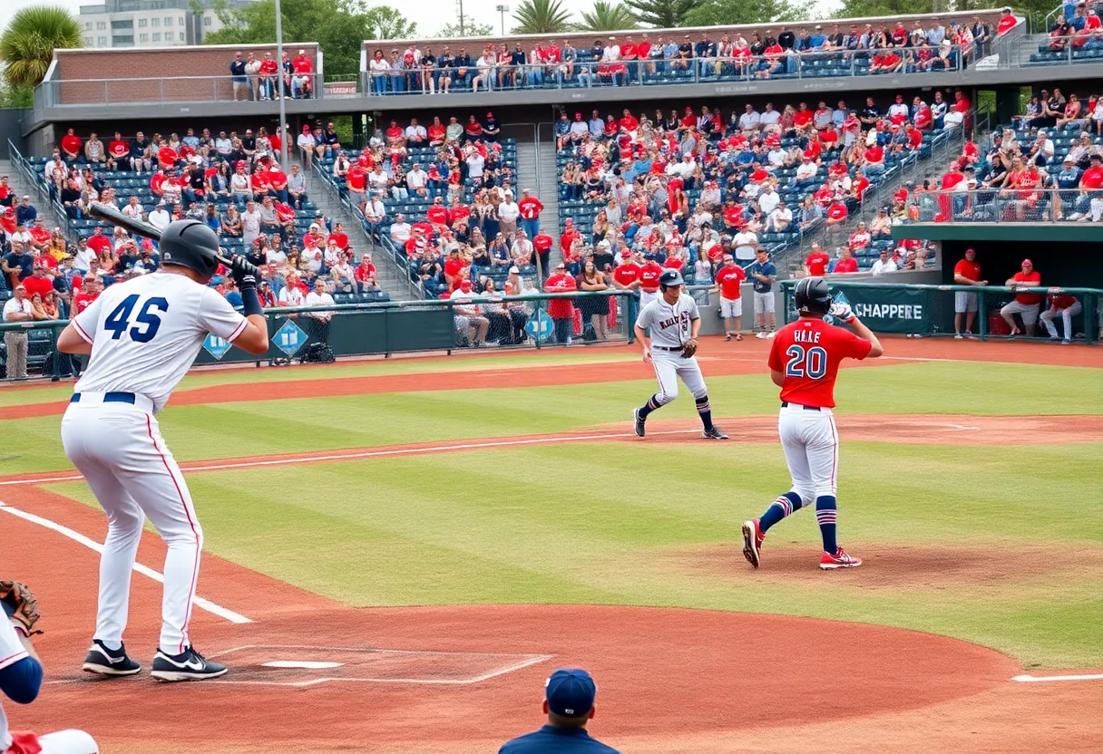 WKU Baseball team competing against Vanderbilt