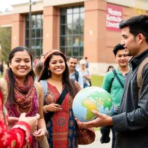 Students celebrating their Gilman Scholarship achievements on WKU campus.