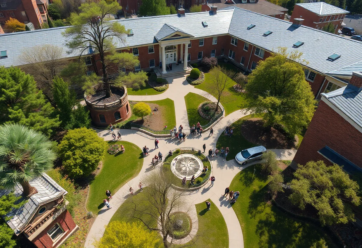 Vibrant WKU campus with students engaging outdoors