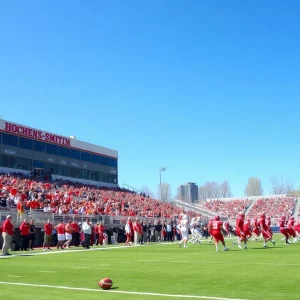 Fans cheering for WKU Football during the Spring Showcase