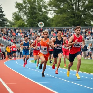 Athletes competing at the WKU Hilltopper Relays