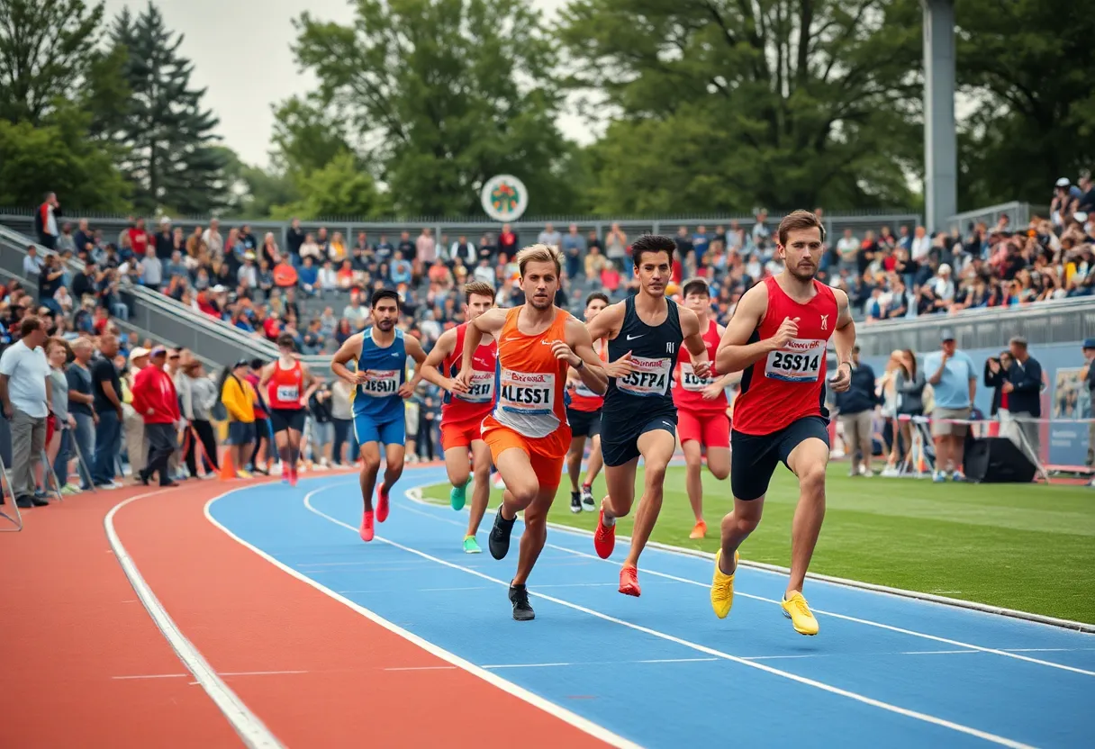 Athletes competing at the WKU Hilltopper Relays