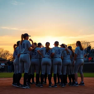 WKU Softball team celebrating after a victory