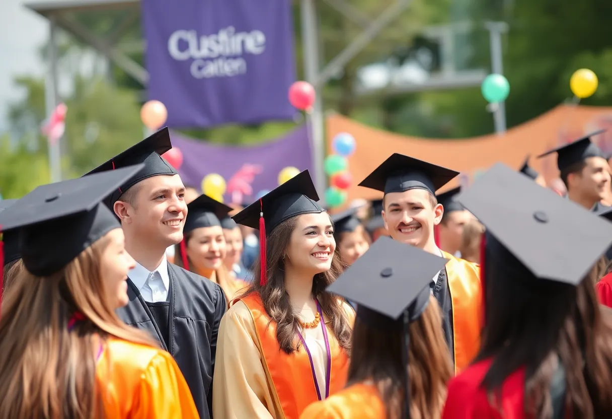 Graduates celebrating during WKU Spring Commencement
