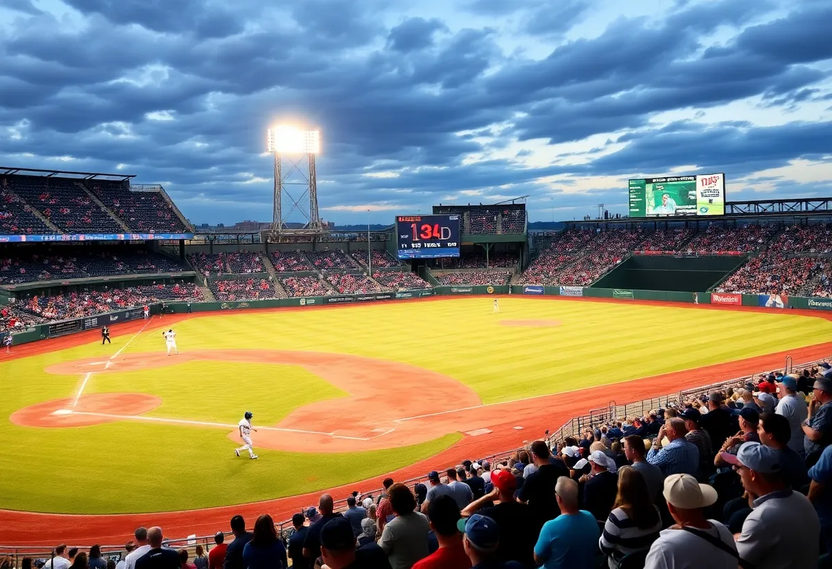 Players on the field during WKU baseball game against FIU