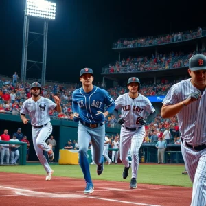 WKU baseball team in action during the game against Vanderbilt