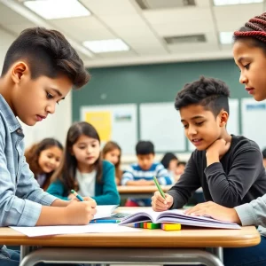 Students participating in an advanced coursework classroom