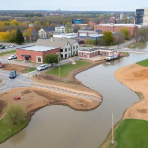 Bowling Green city officials responding to flood damage and stormwater management construction.