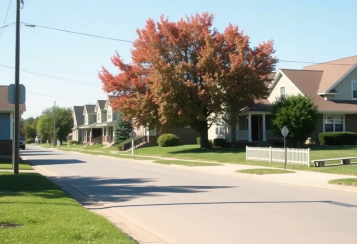 Quiet street in Bowling Green, KY