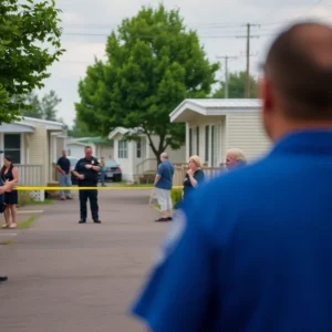 Police at the scene of the Bowling Green shooting incident