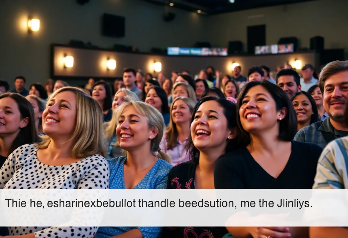 Community members celebrating at a local theater performance.