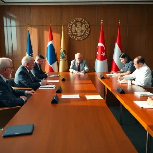 Diplomatic meeting discussing U.S.-Iran nuclear negotiations