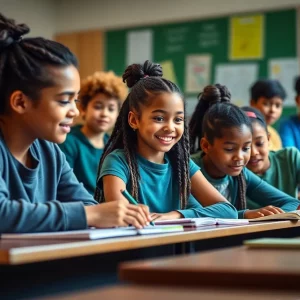 Students representing diversity in a classroom