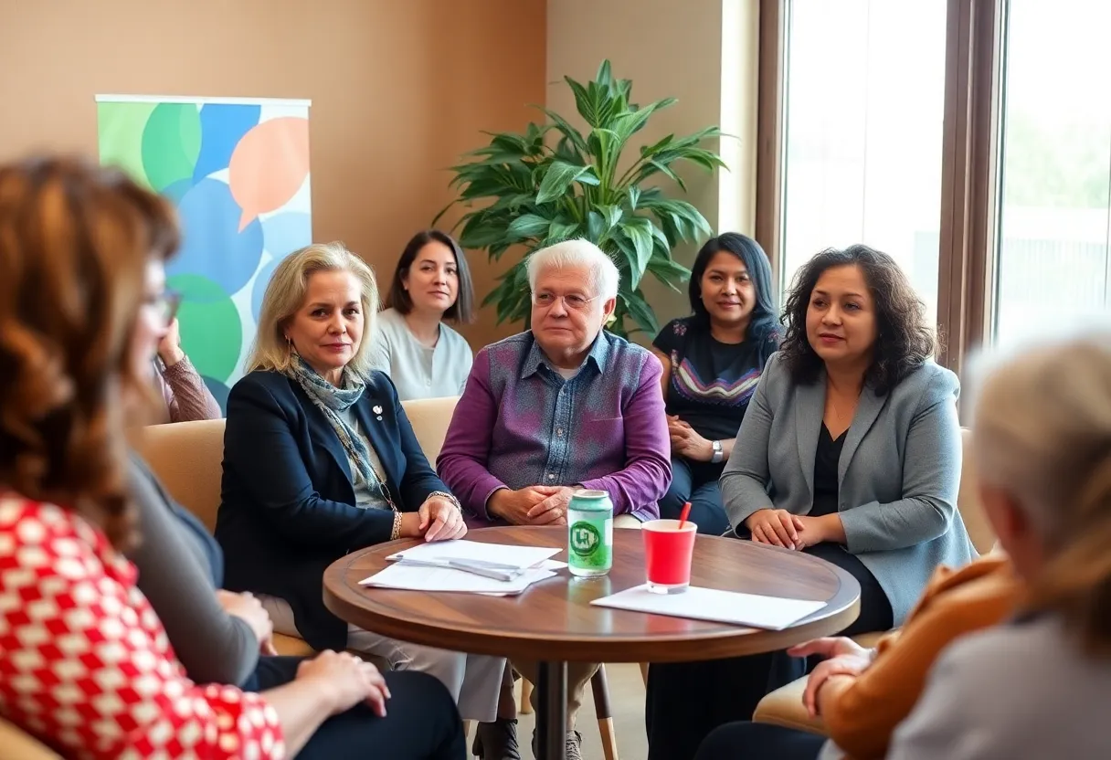 Nonprofit leaders discussing funding challenges in a community forum