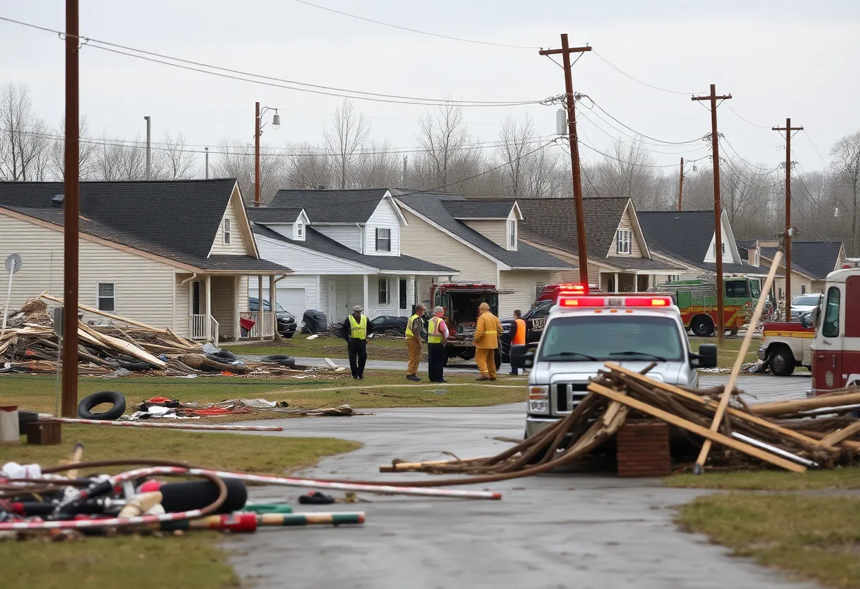 Destruction caused by tornadoes in Kentucky