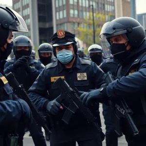 Police conducting a drug bust operation