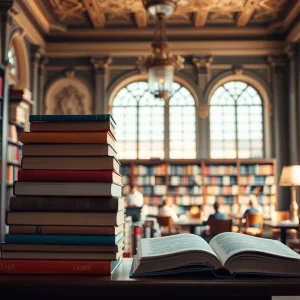 Interior view of a library showcasing books and reading areas.