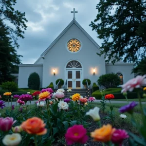 A peaceful church garden representing the memory of Leroy Jansen