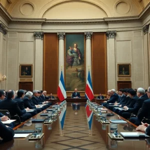 U.S. leaders and Ukrainian President in a meeting for peace talks