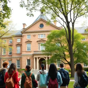 A historic view of the Faculty House at Western Kentucky University, showing its architectural features and surrounding landscape.