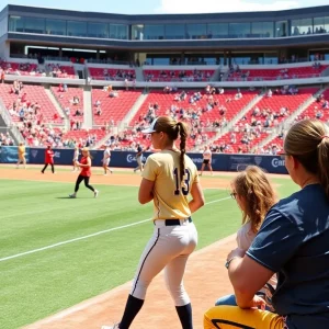 WKU Softball players competing during a match.