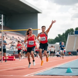 WKU athletes competing in various track and field events at the Jim Green Invitational.