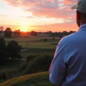 WKU Women's Golf team on a golf course during NCAA Regional Tournament